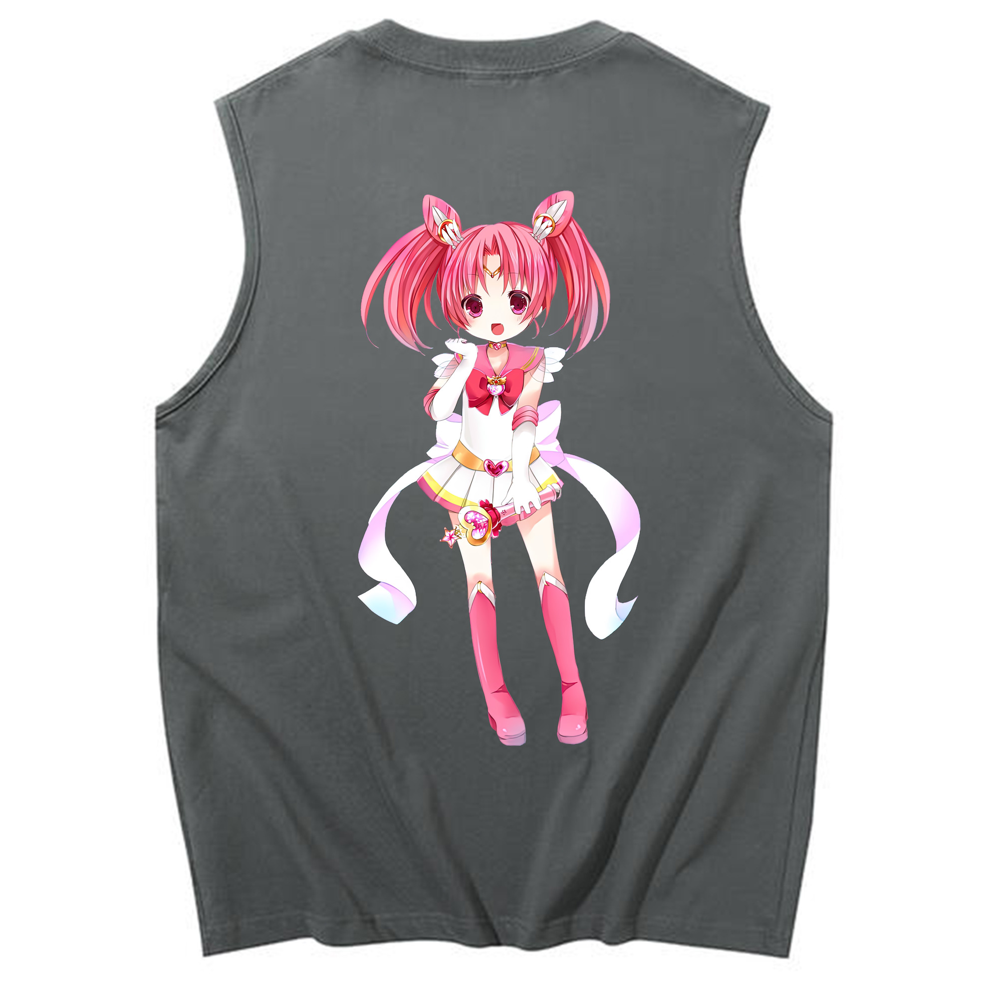 （画像用） 美少女戦士セーラームーン ちびうさ Sailor Moon Chibiusa Tsukino Usagi Small Lady Serenity コットン100％タンクトップ（背面プリント）